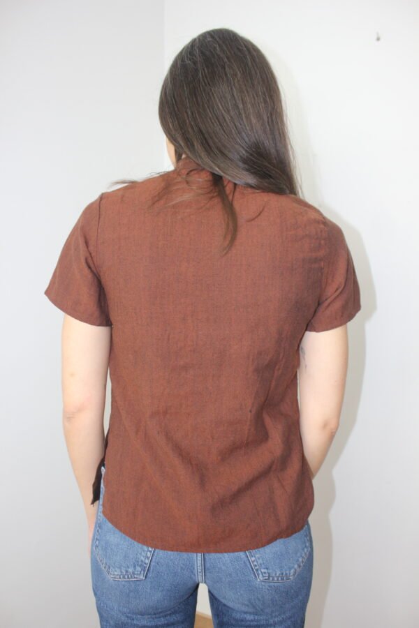 BLUSA ORIENTAL DE SEDA MARRÓN - Imagen 4