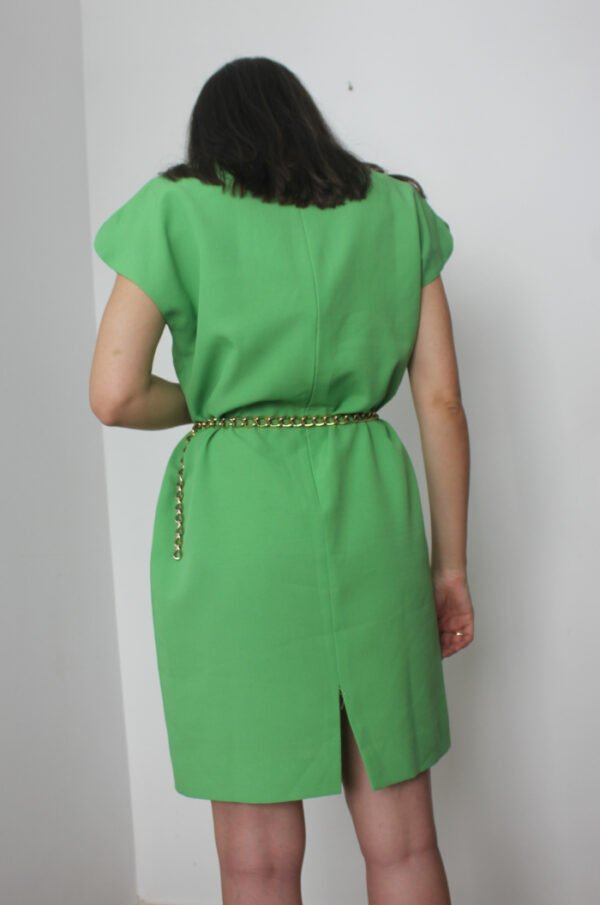 VESTIDO VERDE BORDADOS DORADOS - Imagen 2
