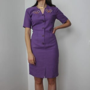 VESTIDO MORADO DE LINO