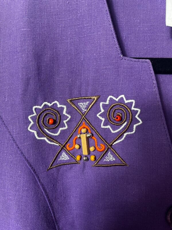 VESTIDO MORADO DE LINO - Imagen 6