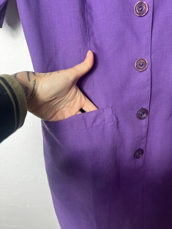 VESTIDO MORADO DE LINO - Imagen 7