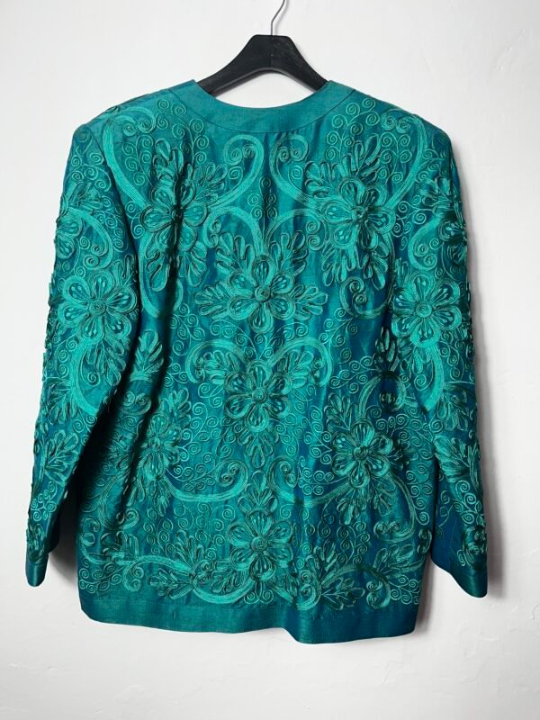 CHAQUETA VERDE DE SEDA Y BORDADOS - Imagen 5