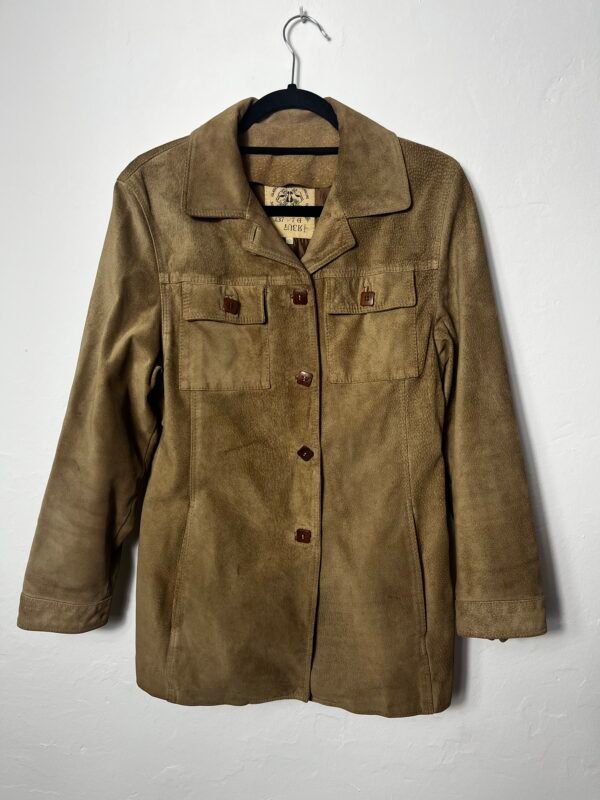 CHAQUETA DE ANTE BOTONES CUADRADOS
