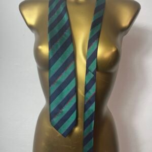 CORBATA CLASICA DE RAYAS AZUL MARINO Y VERDE